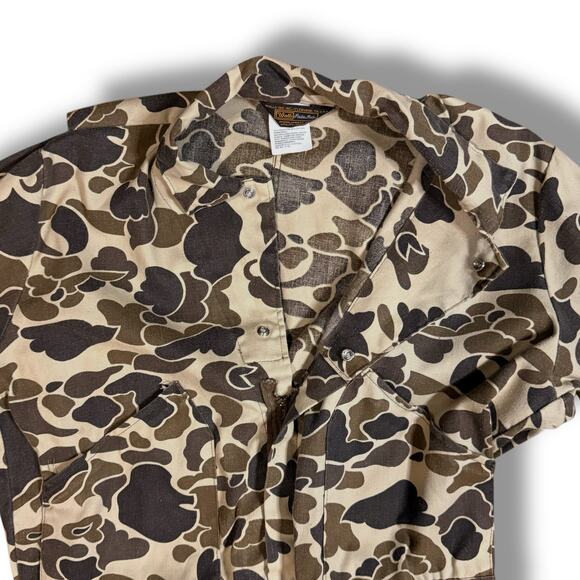 VTG Walls Coveralls Mens Brown Tan Camouflage Full Button Hunting Gorpcore 42-44 - Picture 3 of 8